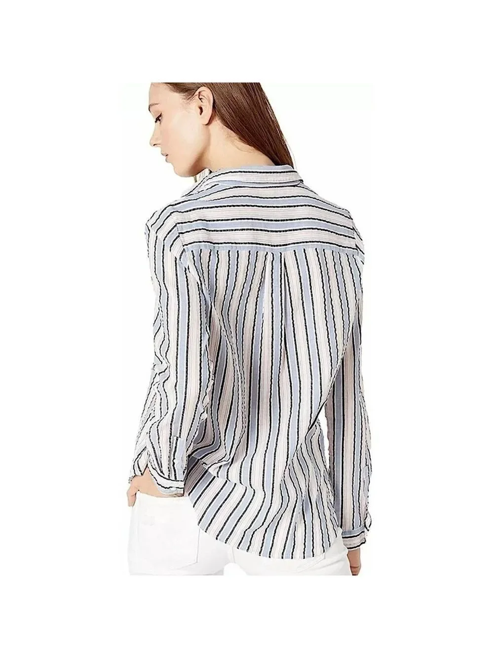 J. Crew Mercantile Seersucker Popover Top